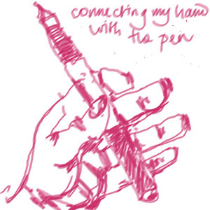 hand and pen