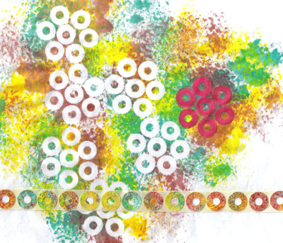 sponging over stickers