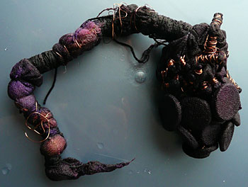 dyed fabric ready to untie