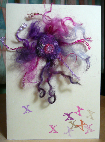 card needlefelted motif