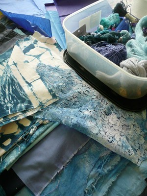 blue fabrics