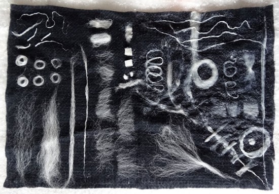 preparing handmade felt